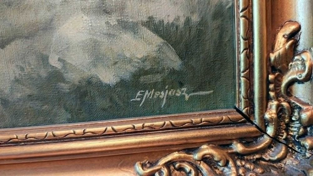 Edward Mesjasz – Kawalerzysta na koniu – olej na płótnie, sygnowany, oryginał