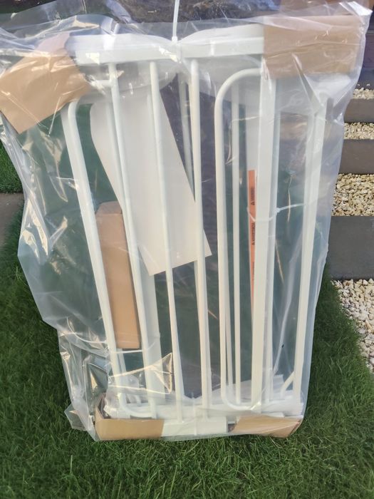 Barierka zabezpieczająca ochronna stalowa biała regulacja 73.6-142.2 cm nowa