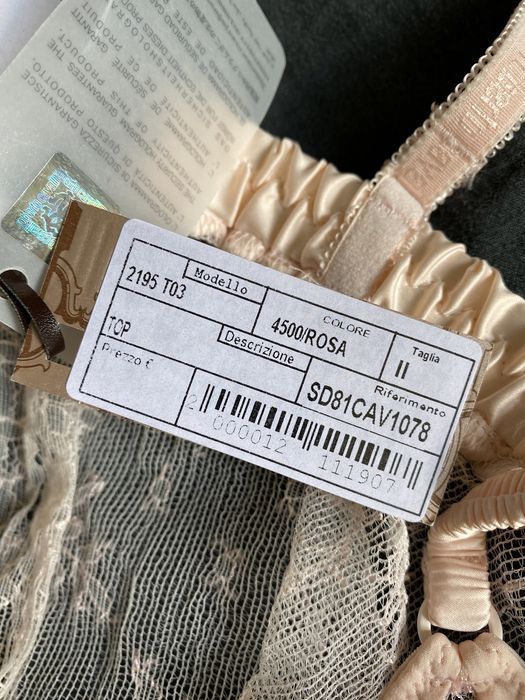 Roberto Cavalli różowy pudrowy top bielizna