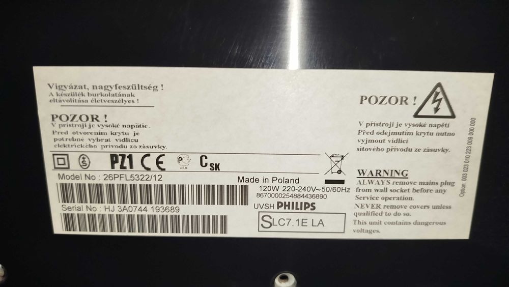 tv philips modelo 26PFL5322/12 66cm 26"