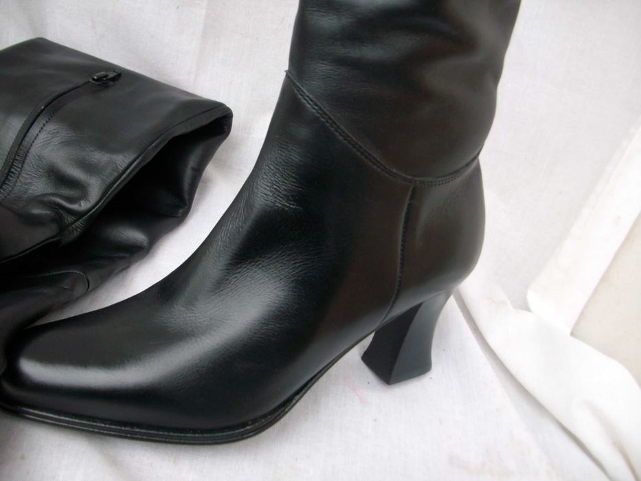 Baldinini włoskie skórzane kozaki muszkieterki 35.5 Vero Cuoio