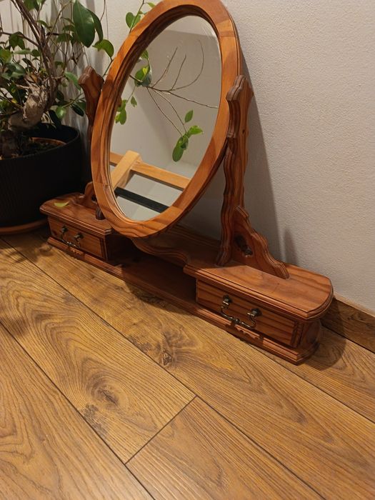 Lustro stylowe toaletka drewnina