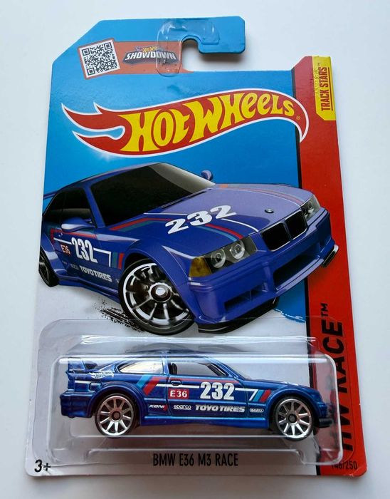 Hot Wheels BMW E36 M3 Race długa karta nowa niebieska