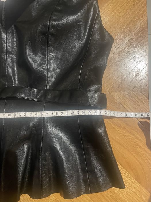 Zara top, bluzka ze sztucznej skóry Nowy