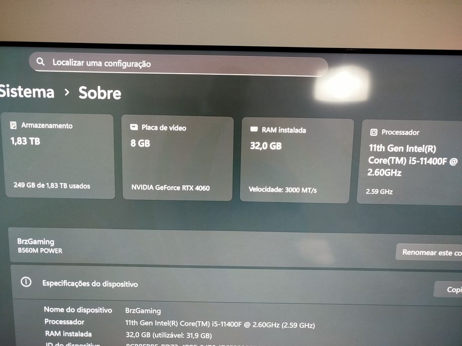 Pc gamer i5 11400f RTX 4060