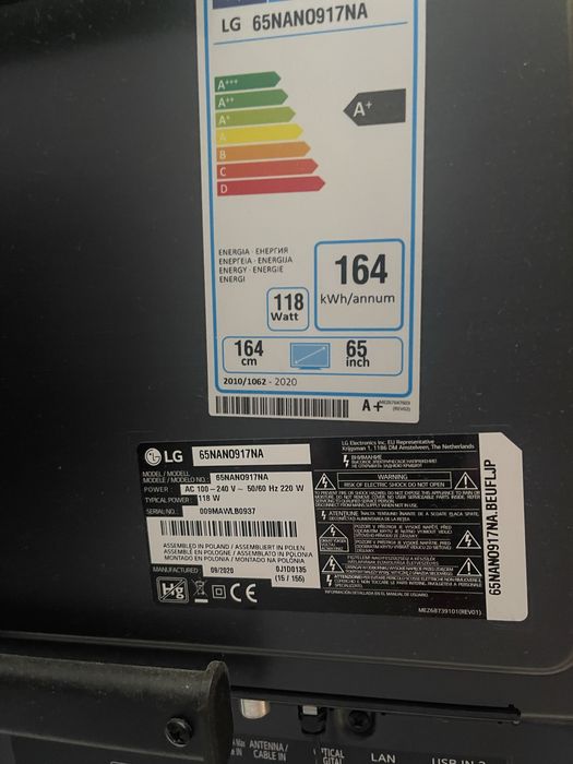 TV LG 65 nano917na