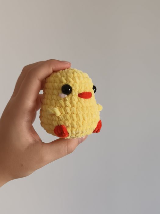 Pato-real e pintainho em crochê