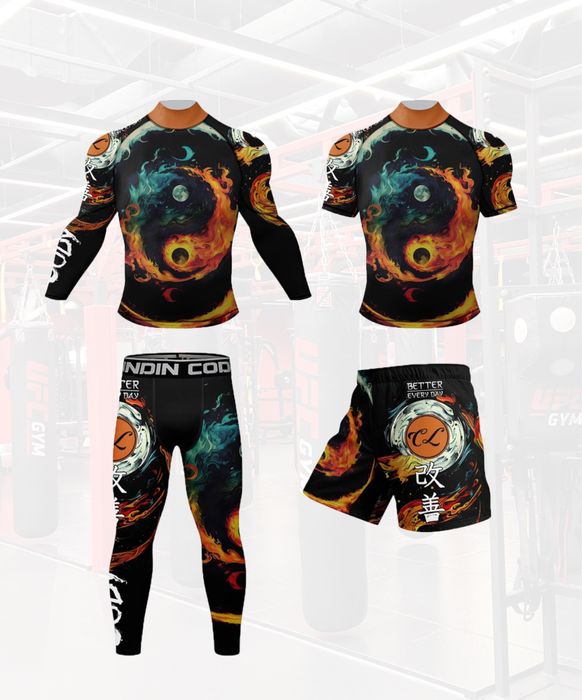 Комплект 4 в 1 рашгард, футболка, шорты, леггинсы.