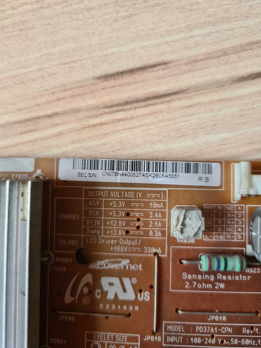 Płyta główna i logistyka do telewizora Samsung UE37ES5500