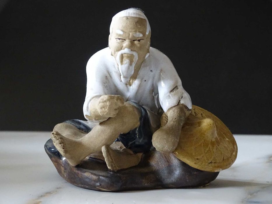 Rybak stara ceramiczna figurka