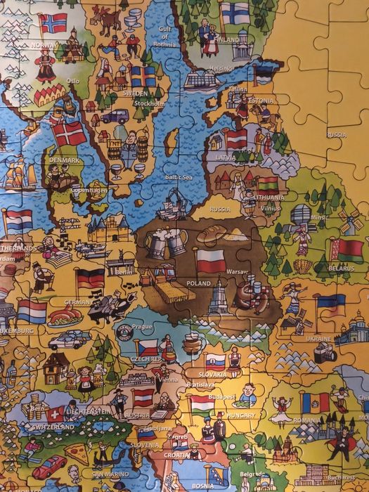 Puzzle mapa Europy 200 elementów