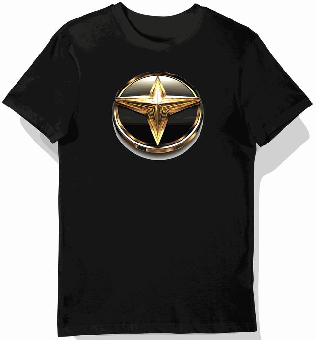 Koszulka męska czarna z nadrukiem złotego Chevroleta XL