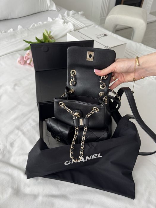 Рюкзак Chanel Backpack Texture чорний, молочний