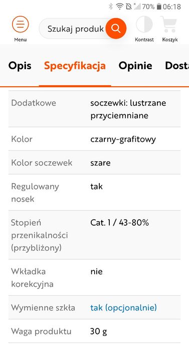 Okulary sportowe/rowerowe Accent