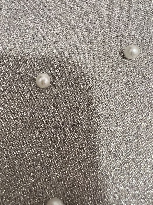 Sukienka exclusive butik pearls bandage dress srebrna perły bandaż