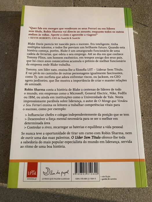 Livro O Líder Sem Título, Robin Sharma 10a ed. + Marcador Lua de Papel