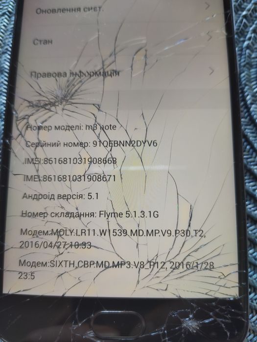 Телефон M8 Note на запчастини