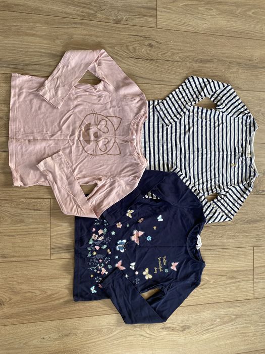 3 bluzki dla dziewczynki Gap, H&M 122/128cm