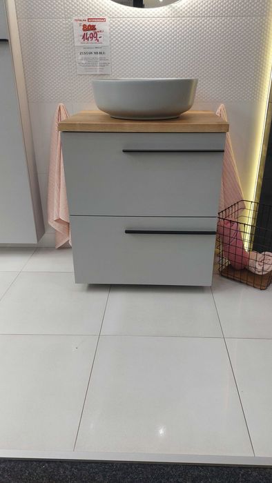 Szafka pod umywalkę ELLA z blatem 60cm + słupek ELLA 40cm firmy ROCA