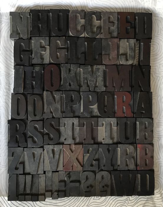 Tipos Letras fonte em Madeira para impressão tipográfica