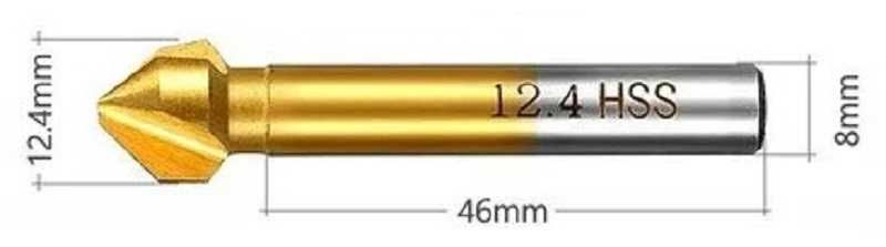Pogłębiacz stożkowy - Fazownik - frez 90' HSS TiN 12,4mm