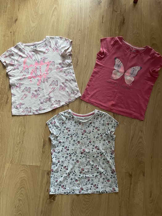 Zestaw bluzek 134 dla dziewczynki bluzka z krotkim rekawem