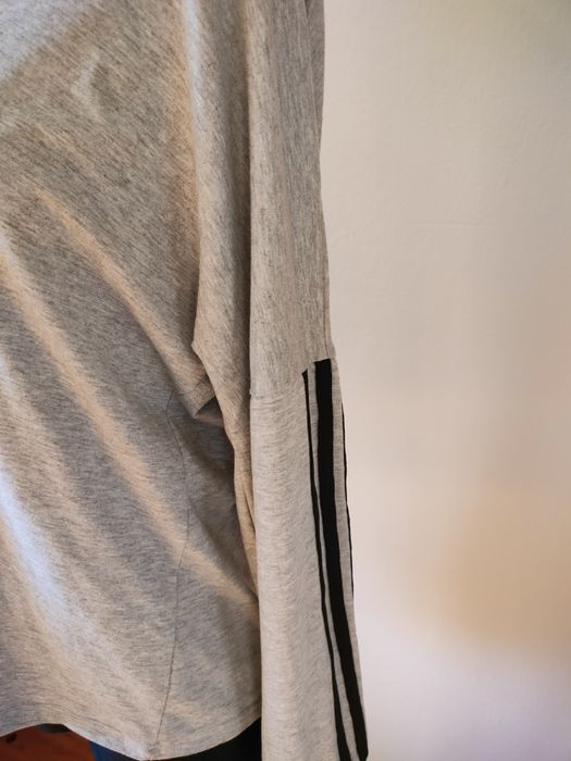 Szara bluzka bluza z kapturem cienka L