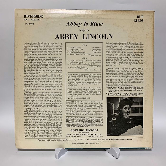 Vinyl Вініл Платівка Jazz Джаз Abbey Lincoln ‎– Abbey Is Blue Japan