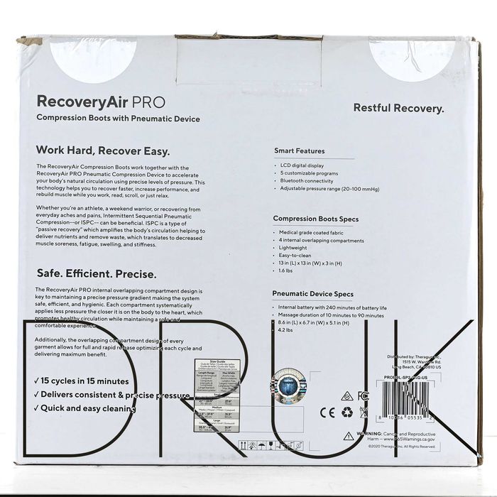 Новий лімфодренажний апарат пресотерапії Therabody RecoveryAir PRO Small (США) компресійні чоботи. Є і Medium в моїх оголошеннях.