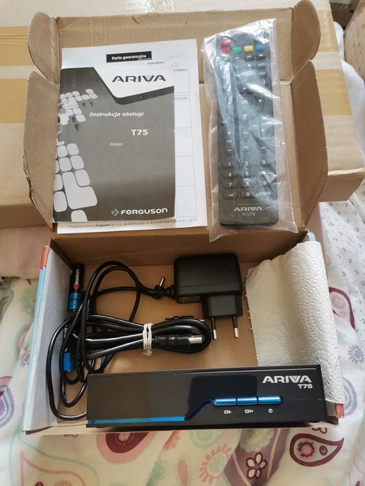 Ferguson Ariva T75 DVB-T2 H.265 HEVC dekoder tuner pilot komplet