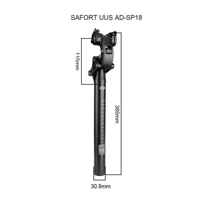 Espigão de Selim com Suspensão SAFORT-USS MTB 30.9 mm - Curso de 50 mm