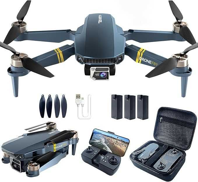 Bezszczotkowy super wytrzymałość, składany dron Quadcopter dla początkujących – 40+ minut lotu,