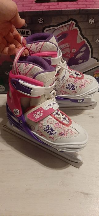 Łyżwy regulowane figurowe r. 30-33, 20-22 cm zadbane wygodne 4-7 lat