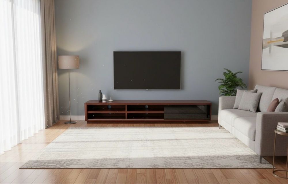 Móvel de sala com porta de vidro preto deslizante