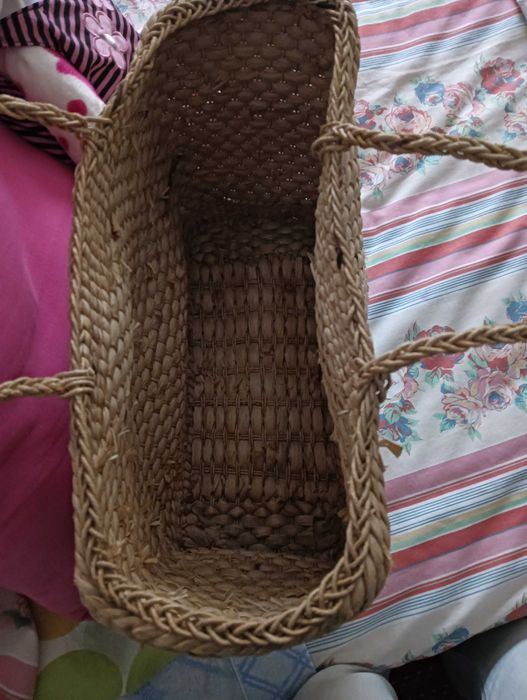 Cesta em Palhinha com asas tamanho grande extra-forte