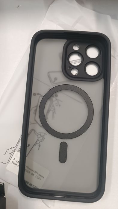 Capa TOCOL 3 em 1 magnética para iPhone 15 Pro Max, Proteçao de camera