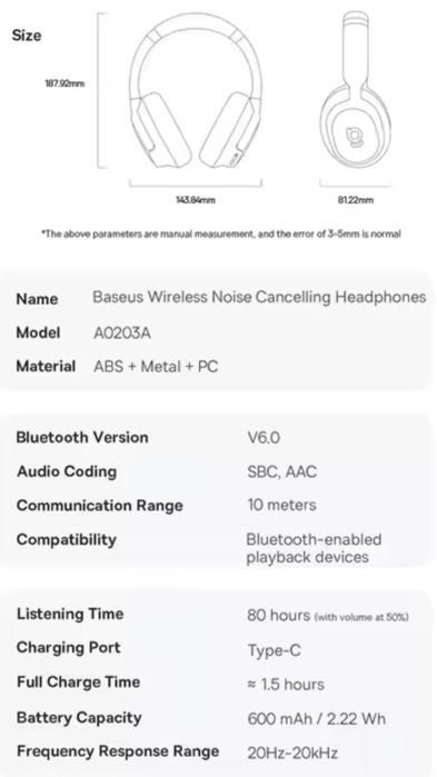Оригінальні бездротові TWS навушники Baseus BH1