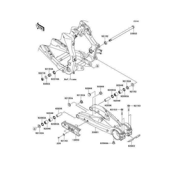 Guia de corrente Braço oscilante Kwasaki KFX450 ATV 2008 a 2014 Oem
