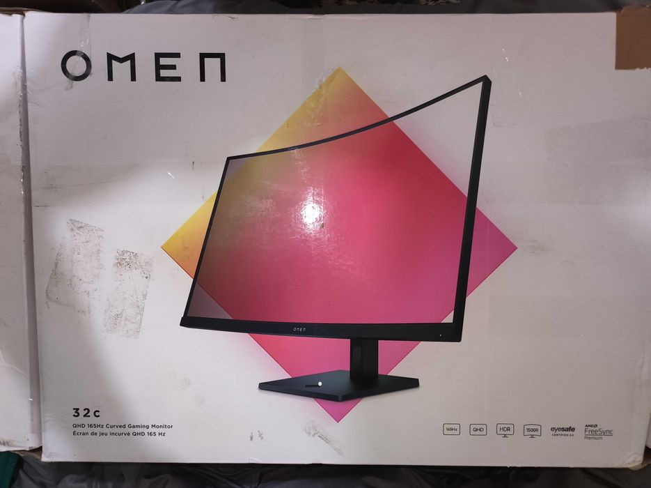 Monitor HP Omen 32c, 32" cale, QHD, LED, 165Hz, HDMI, DP