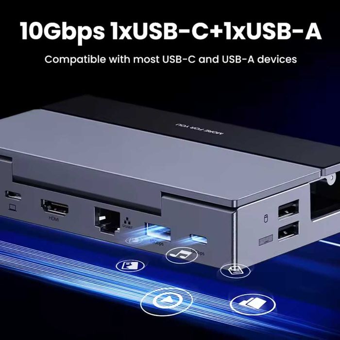Док-станція Ugreen 9в1 100W HDMI Steam Deck ROG Ally Nintendo X Legion