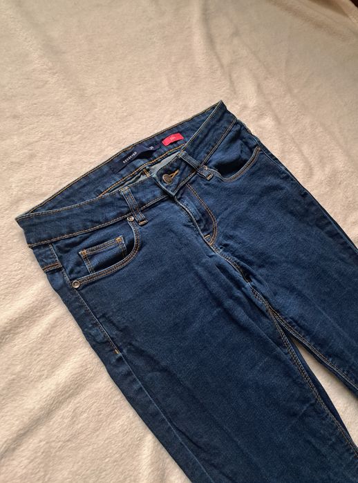 Jeansy Reserved 36 Niebieskie Granatowe Slim