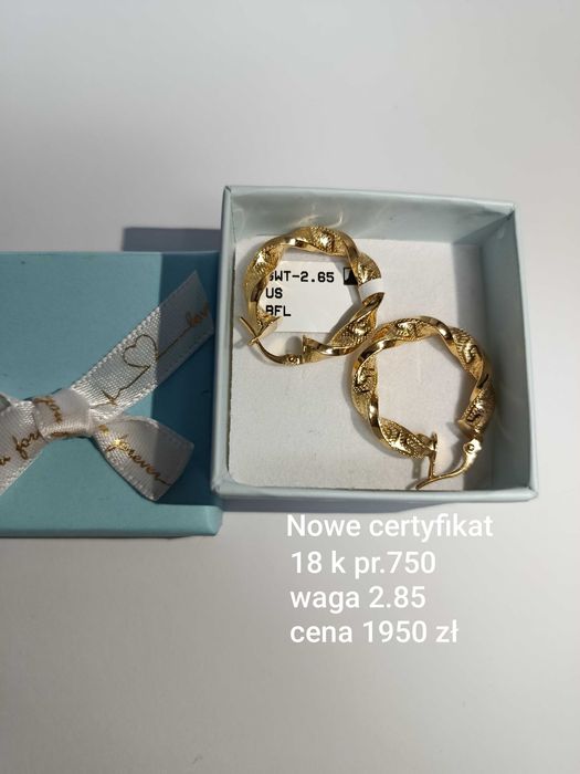 Złote kolczyki 18 k