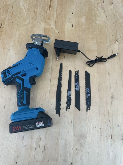 Serra Sabre Elétrica 21V com Bateria, Carregador e Lâminas
