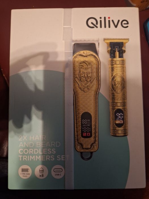 Zestaw trymerów Qilive 2x do włosów i brody – nowy, bezprzewodowy
