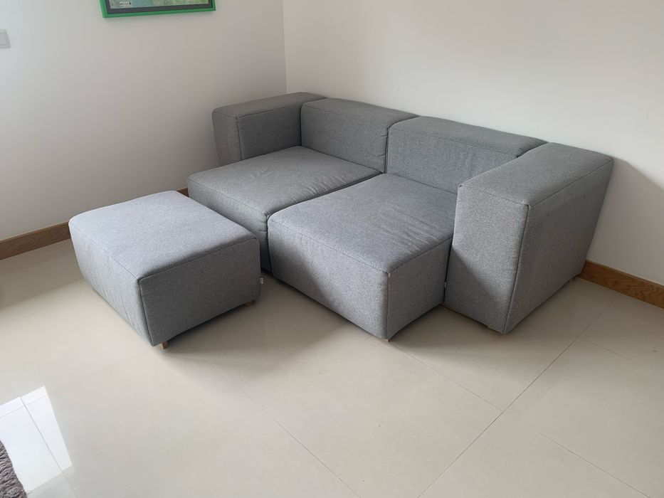 Sofá Modular Sklum - Modelo Robert ( 2 módulos + Puff)