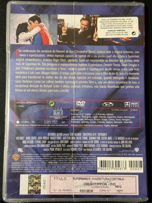 DVD do filme Superman II - A aventura continua [Novo]