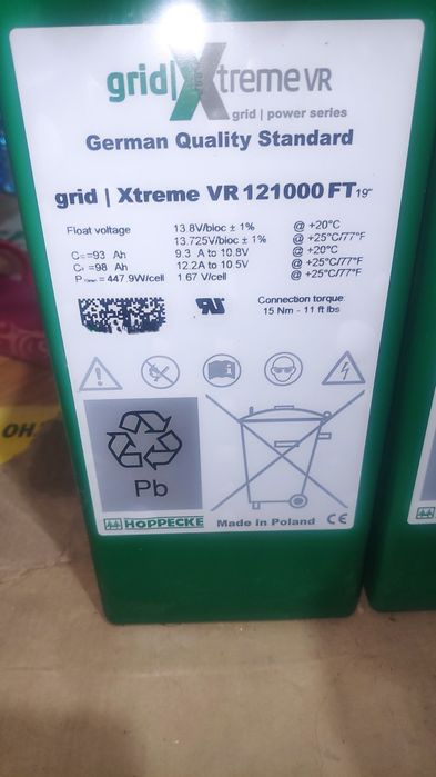 Аккумулятор  Hoppecke Grid Xtreme VR 100Ah 12V (VR 121000 FT)