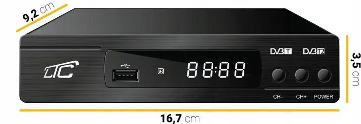 Dekoder Tuner TV naziemnej DVB-T2 DVB-C  FULL HD USB HDMI PILOT