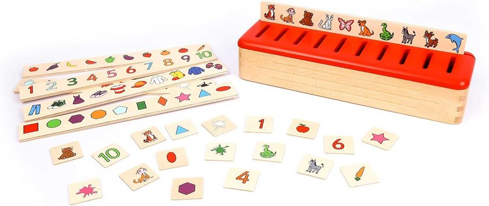 BSM Sorting Box 6 Drewniana Gra Układanka - Montessori