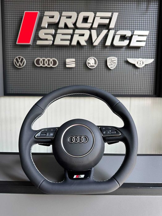 Кермо Audi S-Line Flat Bottom 2008–2016 | Перфорована шкіра | Підігрів | Нове